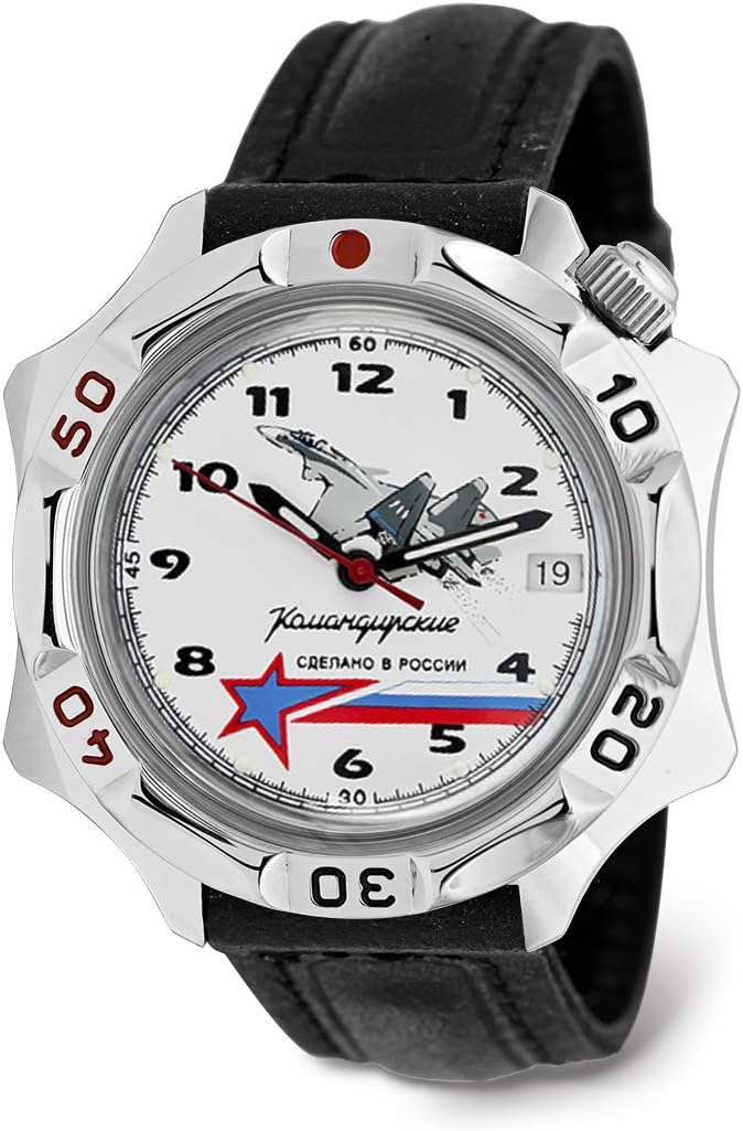 vostok komandirskie 531764 俄罗斯*战斗机机械军事手表皮革表带 b